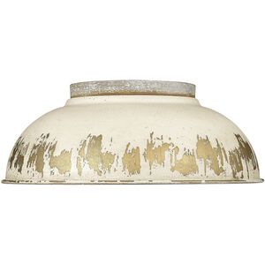 Kinsley 2 Light 14 inch Aged Galvanized Steel Flush Mount Ceiling Light in Antique Ivory